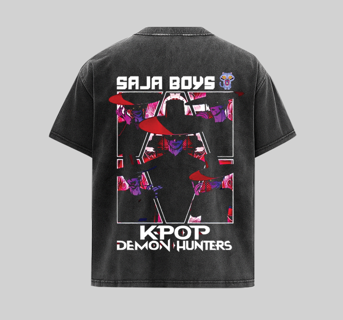 Saja Boys VRS Kpop Demon Hunter Vintage Washed Tee [KPX] - Image 2